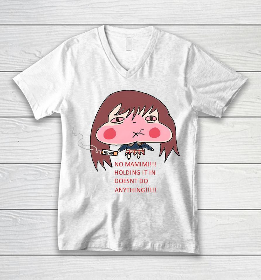 Fooly Cooly Out Of Context No Mamimi Holding It In Doesnt Do Anything Unisex V-Neck T-Shirt