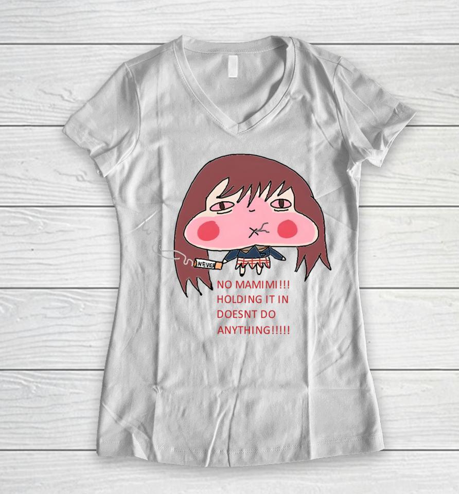 Fooly Cooly Out Of Context No Mamimi Holding It In Doesnt Do Anything Women V-Neck T-Shirt