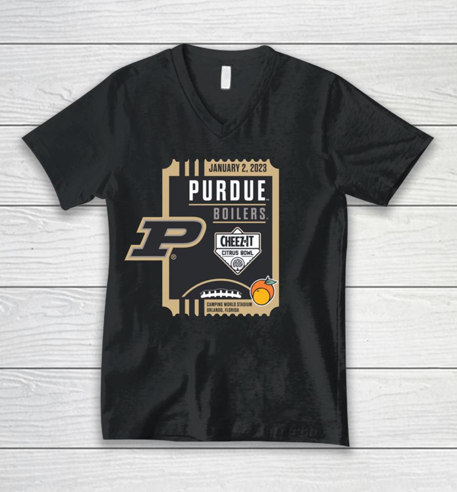 Football 2023 Cheez-It Citrus Bowl Purdue Boilers Unisex V-Neck T-Shirt