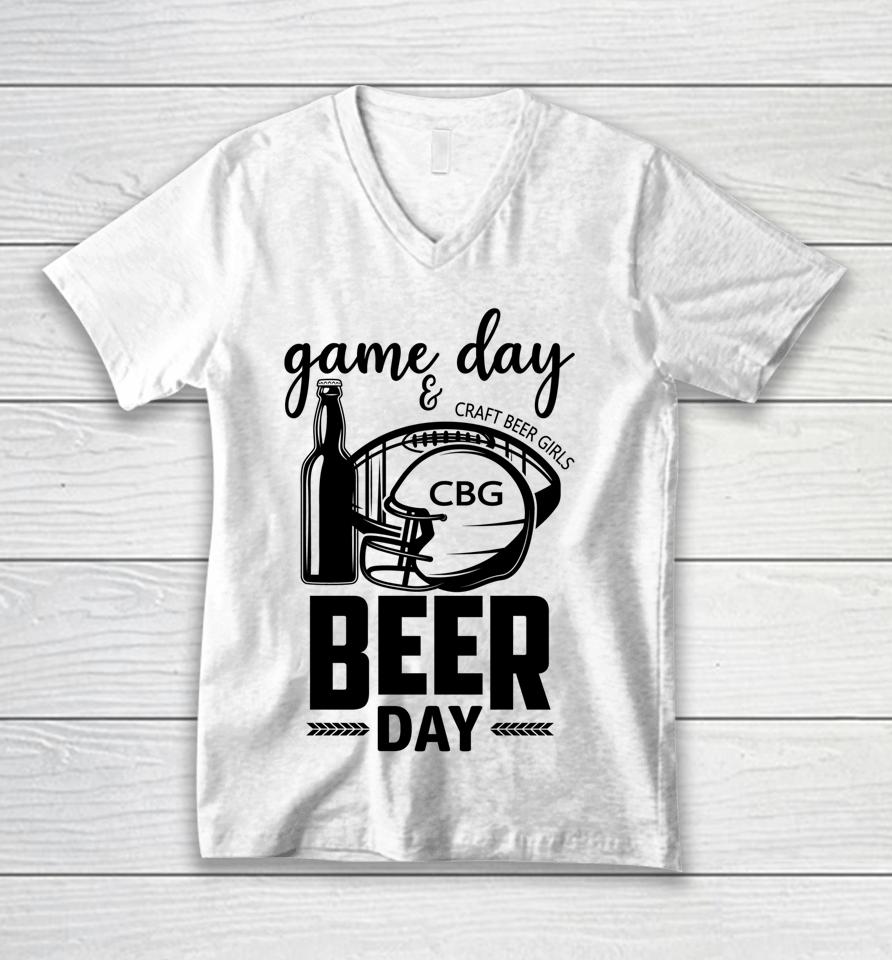 Football &Amp; Beer Day Unisex V-Neck T-Shirt