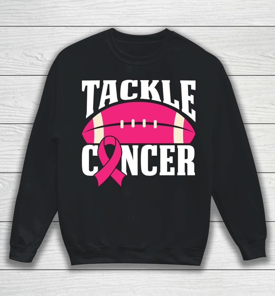 Football Cancer Breast Awareness Tackle Pink Ribbon Sweatshirt