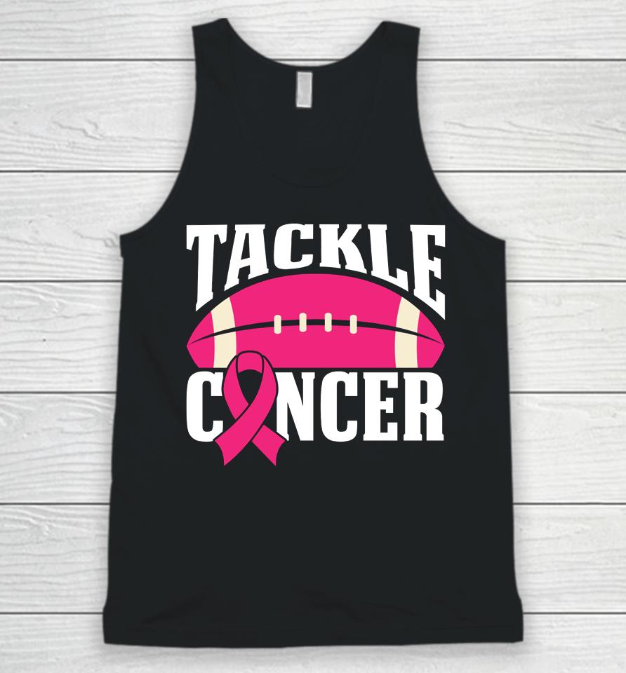 Football Cancer Breast Awareness Tackle Pink Ribbon Unisex Tank Top