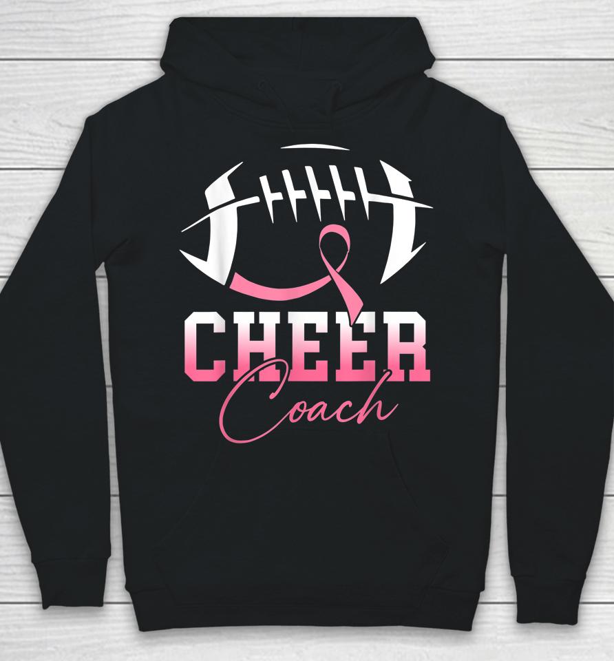 Football Cheer Coach Pink Ribbon Breast Cancer Awareness Hoodie