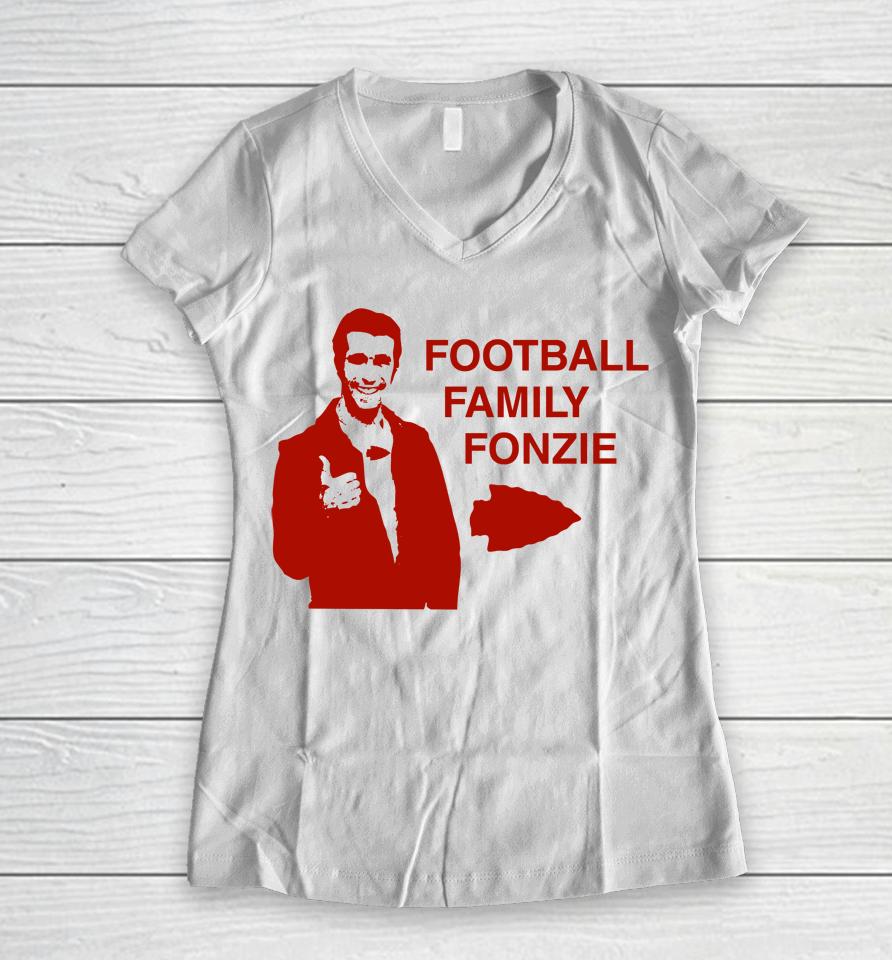 Football Family Fonzie Women V-Neck T-Shirt