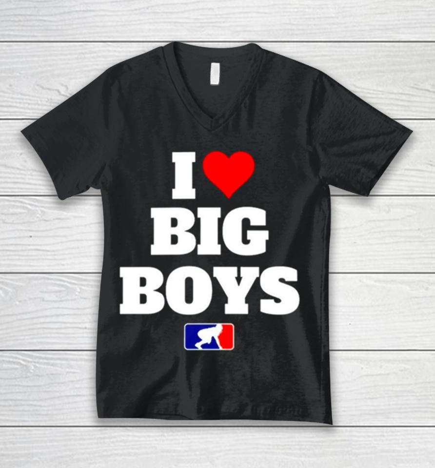 Football I Love Big Boys Mlb Parody Unisex V-Neck T-Shirt