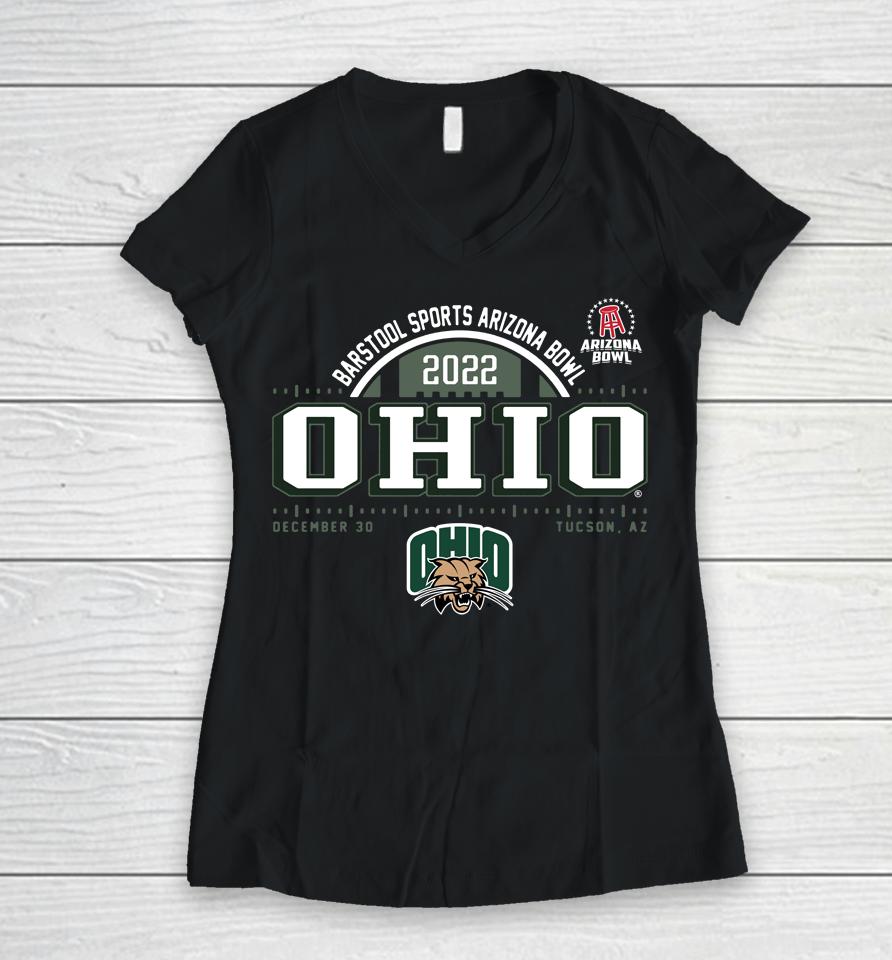 Football Men's 2022 Ohio Bobcats Arizona Bowl Bound Women V-Neck T-Shirt