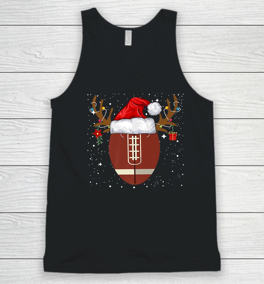 Football Reindeer Santa Hat Christmas Holiday Gifts Unisex Tank Top