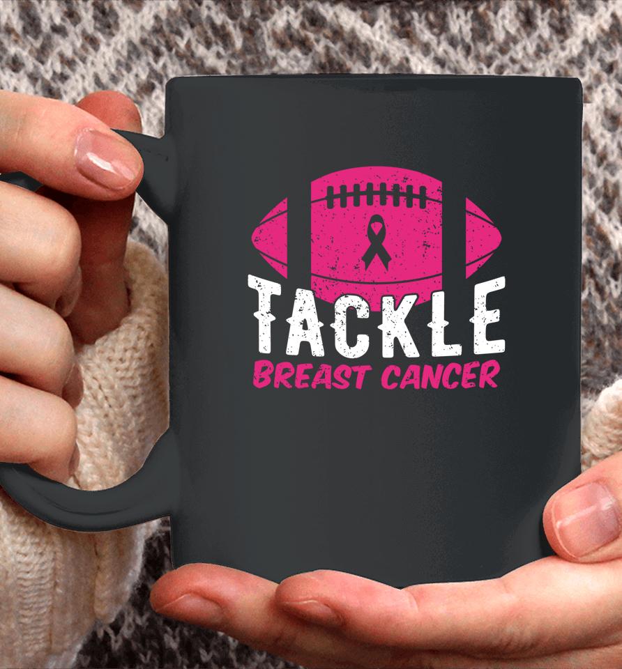 Football Ribbon Breast Cancer Awareness Tackle Breast Cancer Coffee Mug