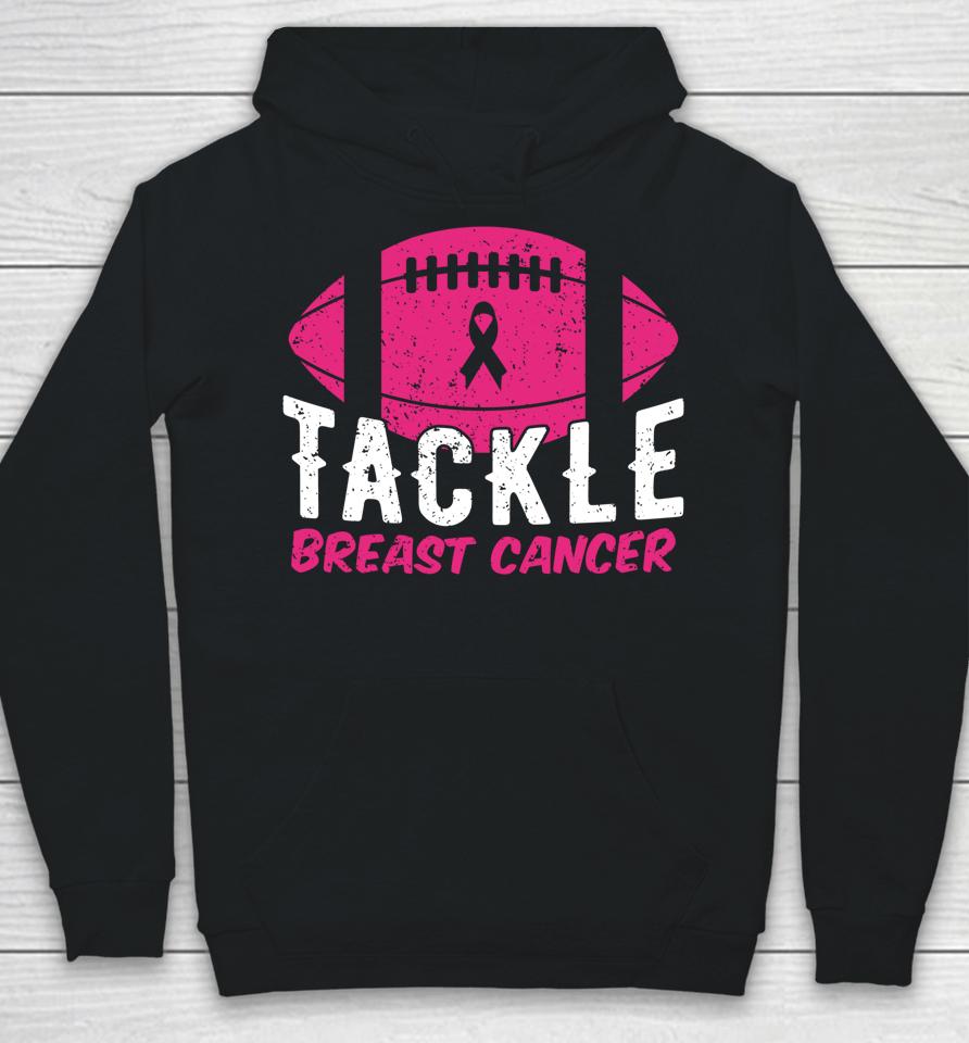 Football Ribbon Breast Cancer Awareness Tackle Breast Cancer Hoodie