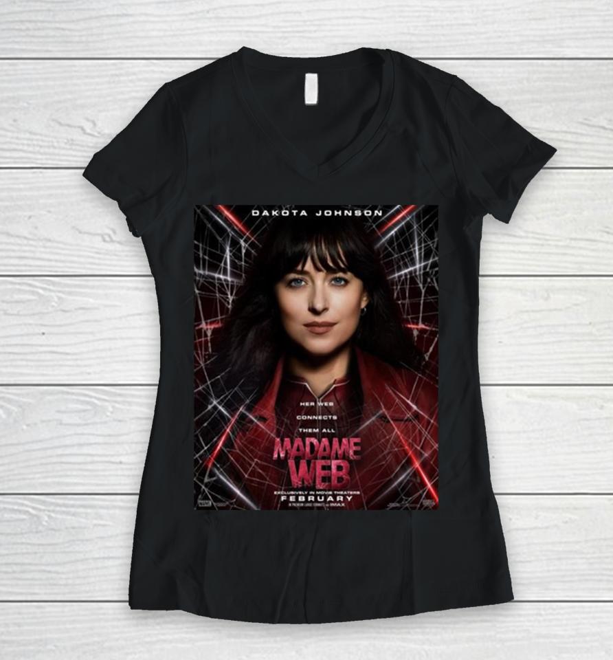 For Madame Web In Theaters On February 14 2024 Women V-Neck T-Shirt