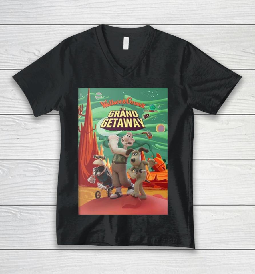 For Wallace &Amp; Gromit The Grand Getaway Unisex V-Neck T-Shirt