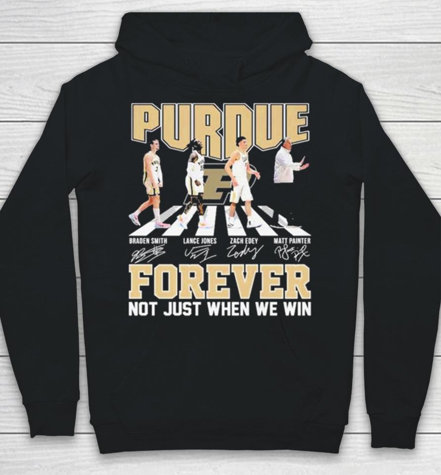 Forever Not Just When We Win Purdue Boilermakers Team Abbey Road Signatures Hoodie