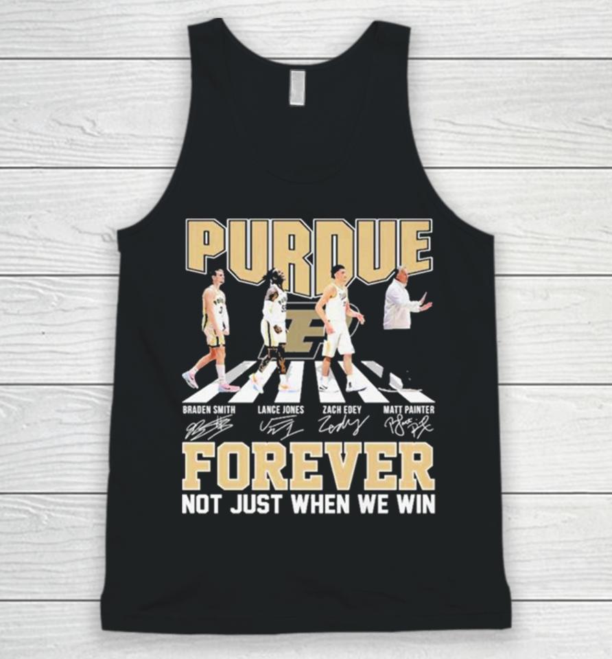 Forever Not Just When We Win Purdue Boilermakers Team Abbey Road Signatures Unisex Tank Top