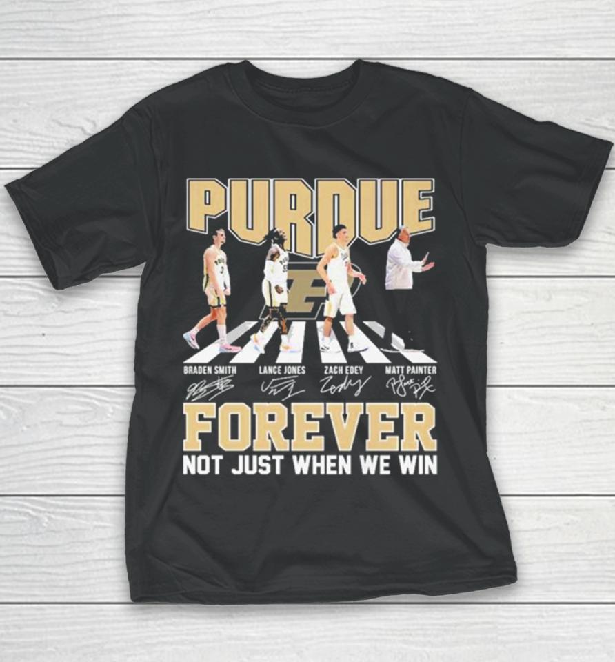 Forever Not Just When We Win Purdue Boilermakers Team Abbey Road Signatures Youth T-Shirt