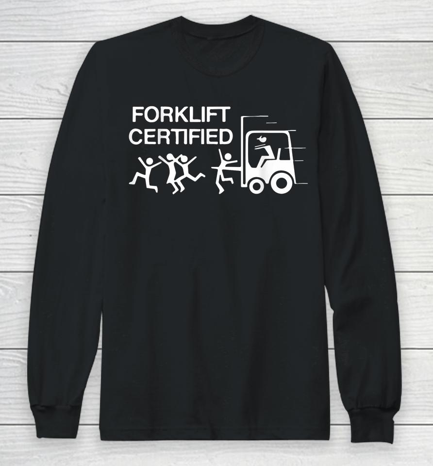 Forklift Operator Forklift Certified Retro Vintage Long Sleeve T-Shirt