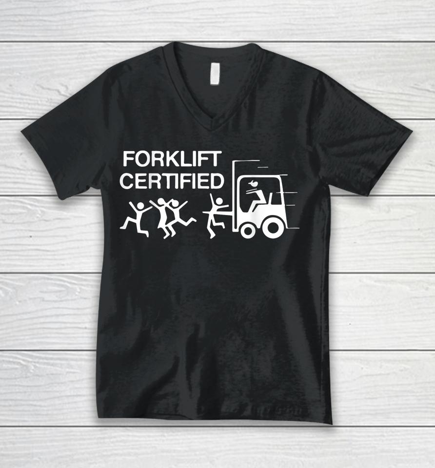 Forklift Operator Forklift Certified Retro Vintage Unisex V-Neck T-Shirt