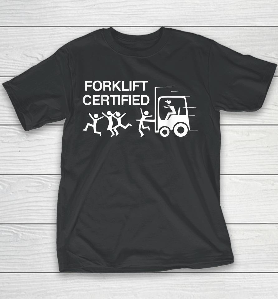 Forklift Operator Forklift Certified Retro Vintage Youth T-Shirt