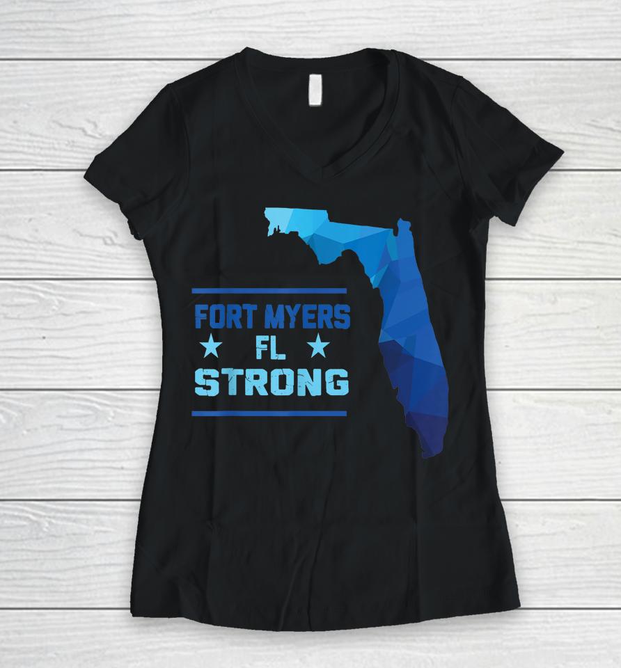 Fort Myers Florida Strong Women V-Neck T-Shirt