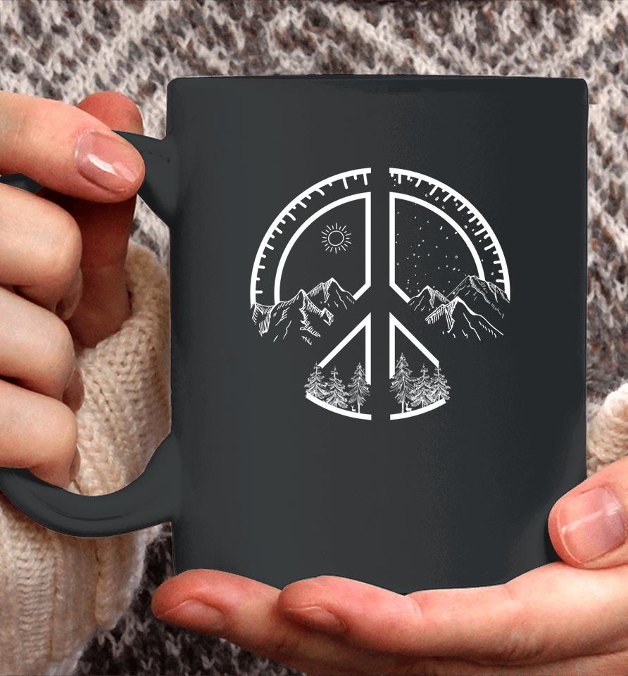 Four Seasons Peace Sign Outdoor Adventure Hippie Retro 60S Coffee Mug