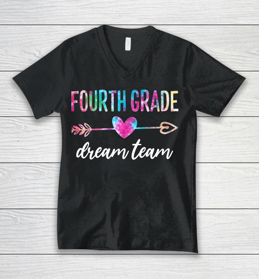 Fourth Grade Dream Team Students Teachers Back To School Unisex V-Neck T-Shirt
