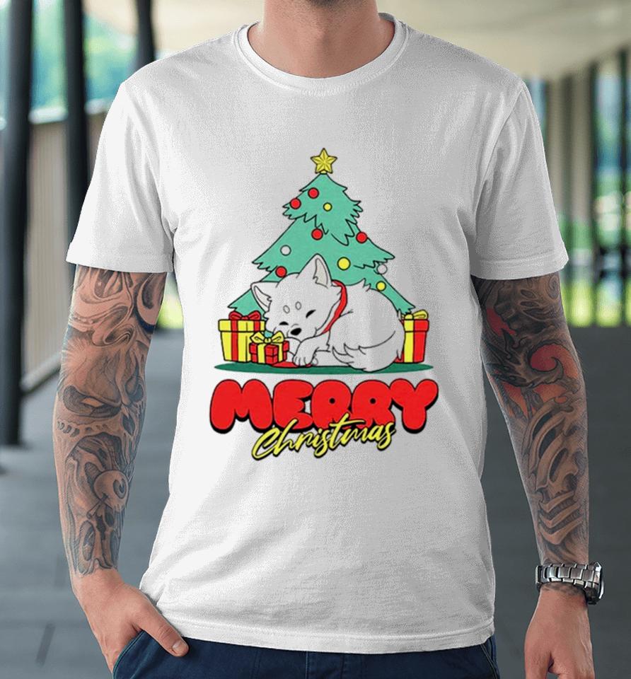 Fox And Tree Merry Christmas Premium T-Shirt