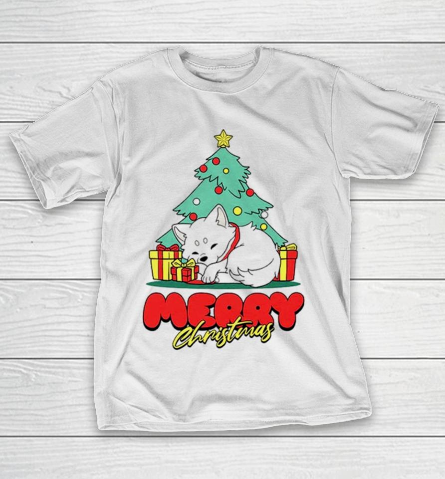 Fox And Tree Merry Christmas T-Shirt