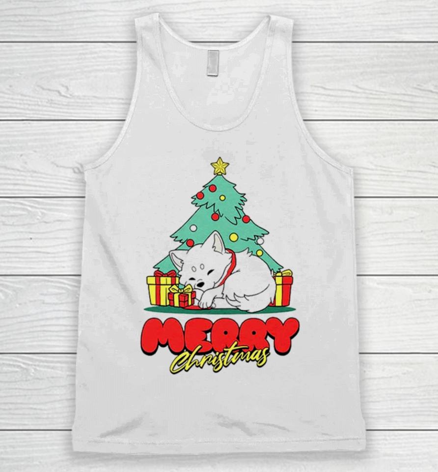 Fox And Tree Merry Christmas Unisex Tank Top