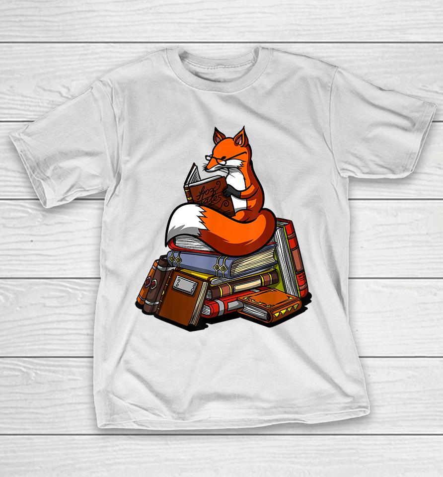 Fox Book Reading Nerd Geek T-Shirt