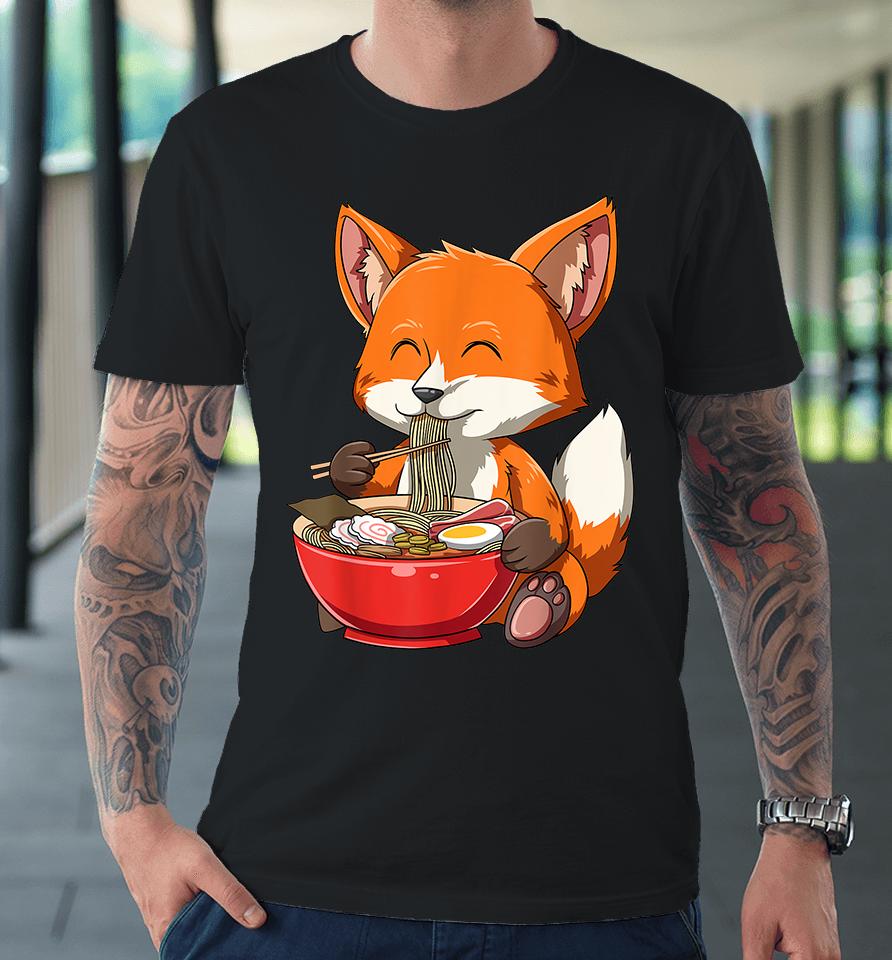 Fox Eating Ramen Premium T-Shirt