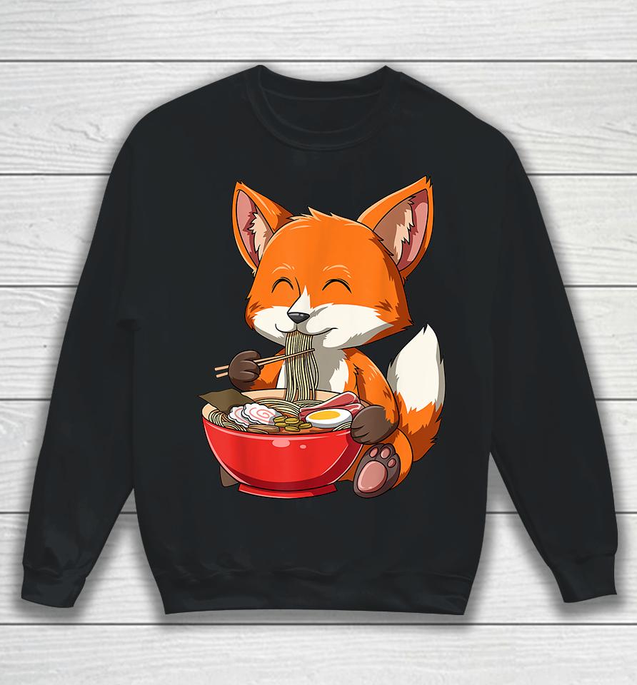 Fox Eating Ramen Sweatshirt