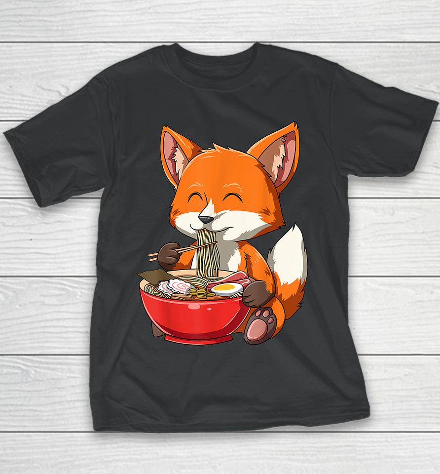 Fox Eating Ramen Youth T-Shirt