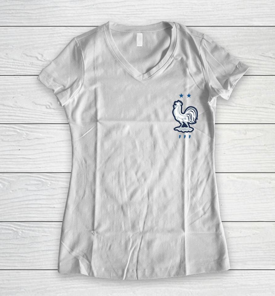 France Logo Fifa World Cup 2022 Women V-Neck T-Shirt