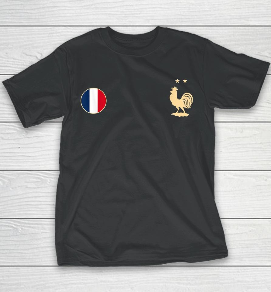 France Soccer Jersey Football 2022 Roosters &Amp; Flag Youth T-Shirt