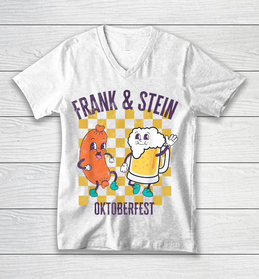 Frank And Stein Funny Oktoberfest German Beer Drinking Party Unisex V-Neck T-Shirt