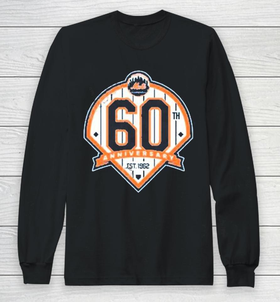 Frank Fleming Wearing New York Mets 60 Years Aniversary Long Sleeve T-Shirt