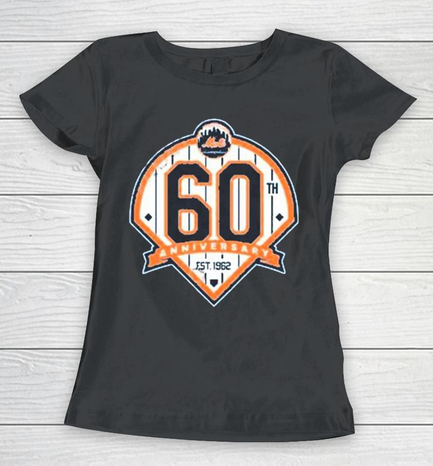 Frank Fleming Wearing New York Mets 60 Years Aniversary Women T-Shirt