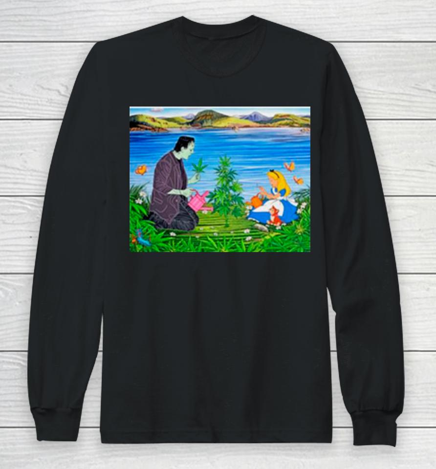 Frankenstein And Alice Marijuana Tree Long Sleeve T-Shirt