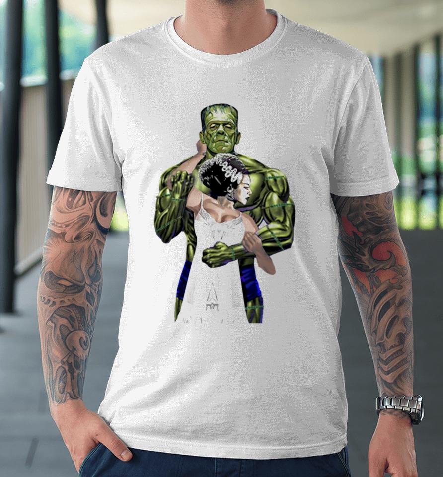 Frankenstein And Bride Love Husband And Wife Valentine Premium T-Shirt