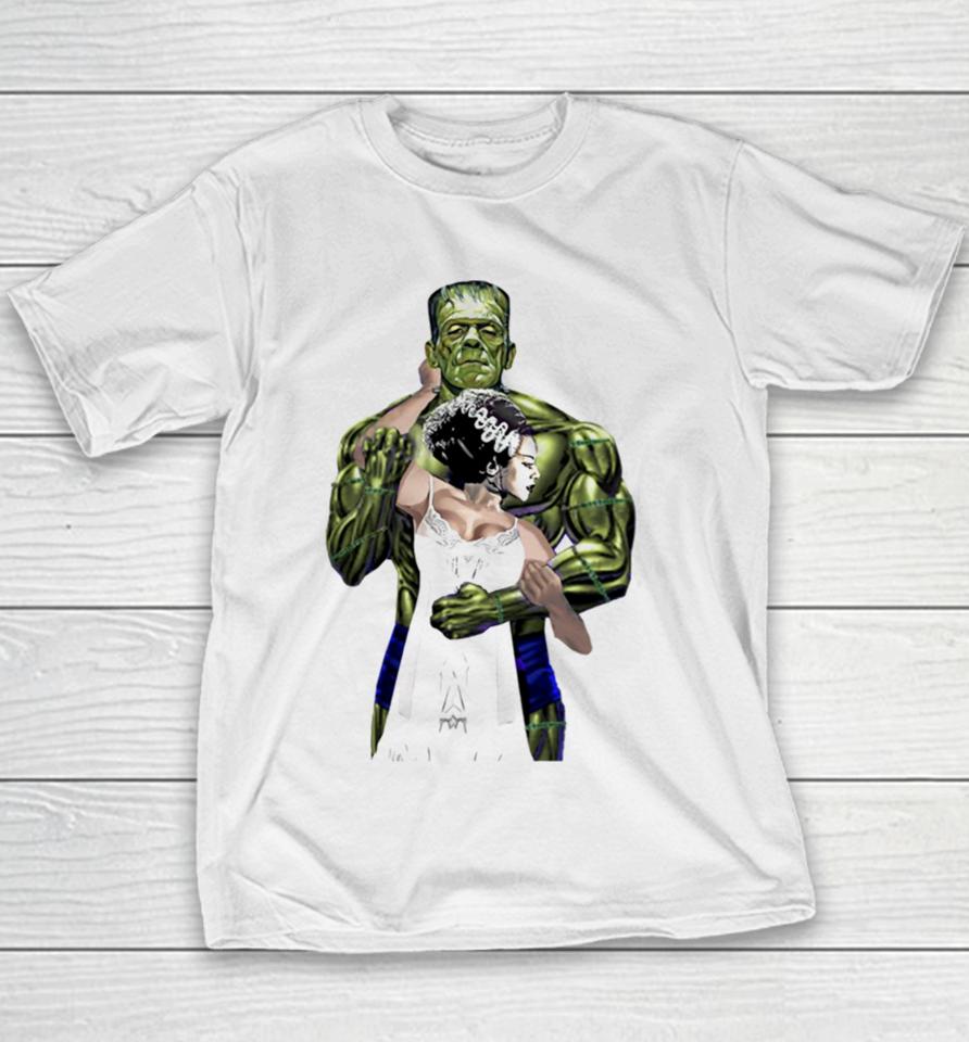 Frankenstein And Bride Love Husband And Wife Valentine Youth T-Shirt