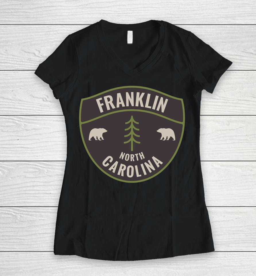 Franklin North Carolina Nc Bear Mountains Vacation Women V-Neck T-Shirt