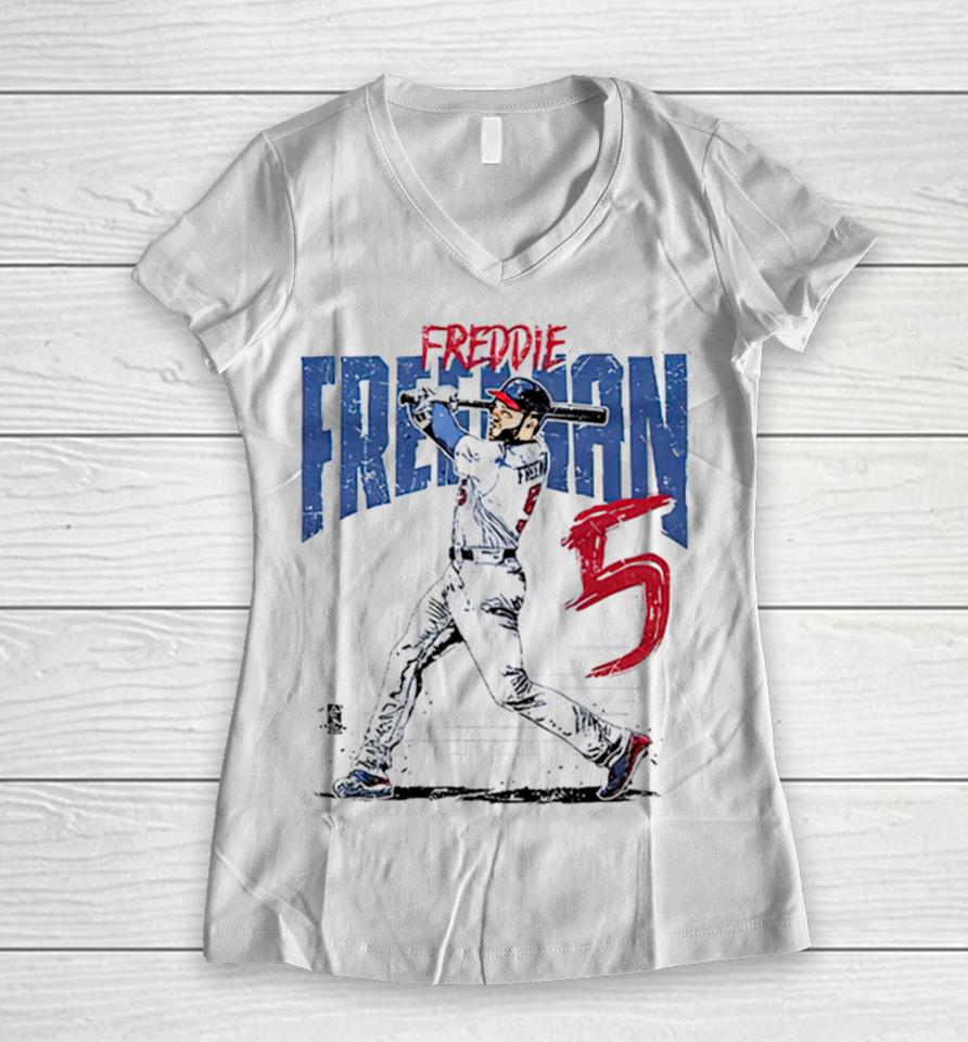 Freddie Freeman Atlanta Baseball Women V-Neck T-Shirt
