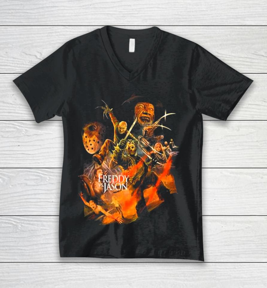 Freddy Vs Jason Halloween 2023 Unisex V-Neck T-Shirt