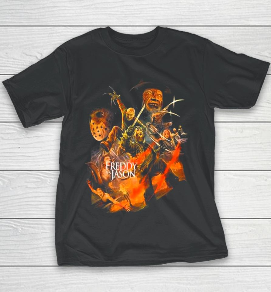 Freddy Vs Jason Halloween 2023 Youth T-Shirt