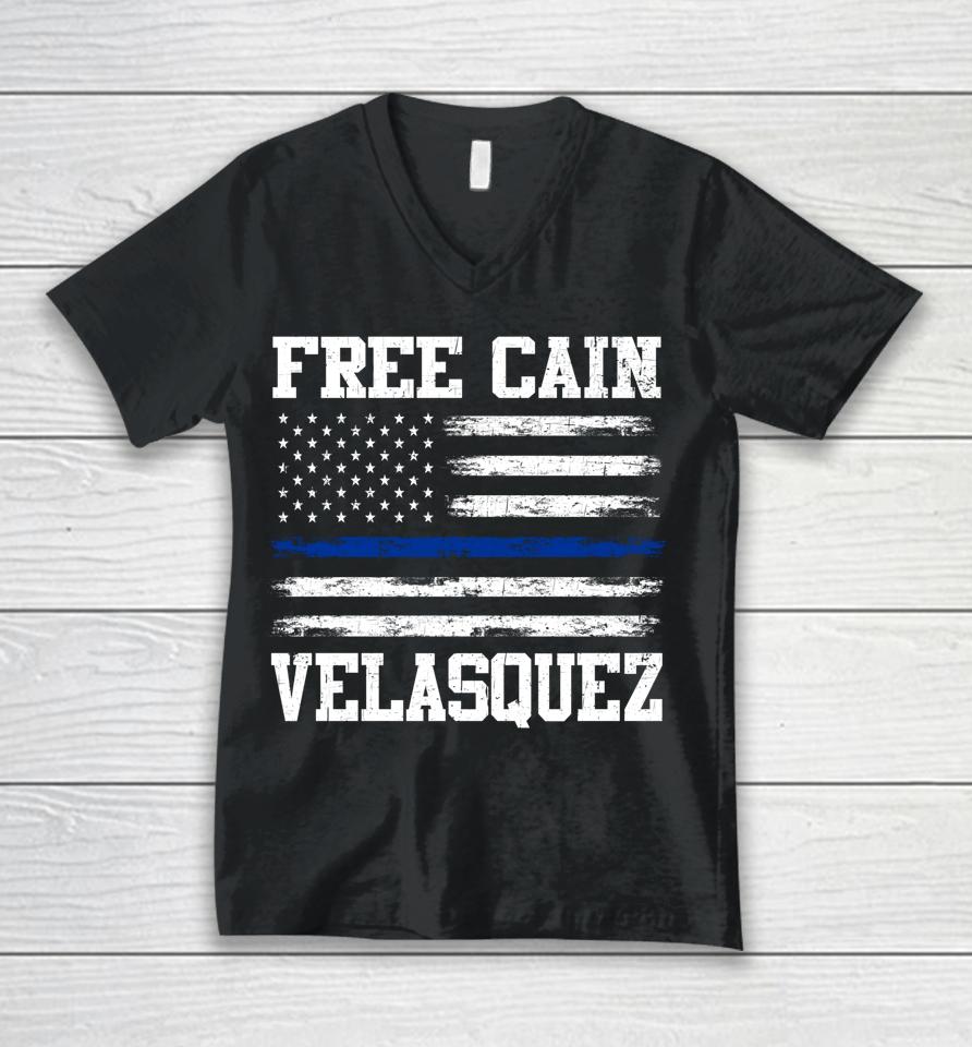 Free Cain Velasquez Flag Usa Vintage Unisex V-Neck T-Shirt