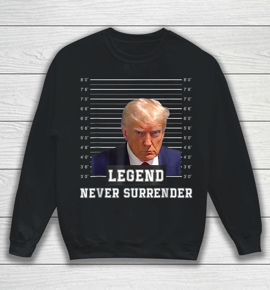 Free Donald Trump Mug Shot President Never Surrender Sweatshirt