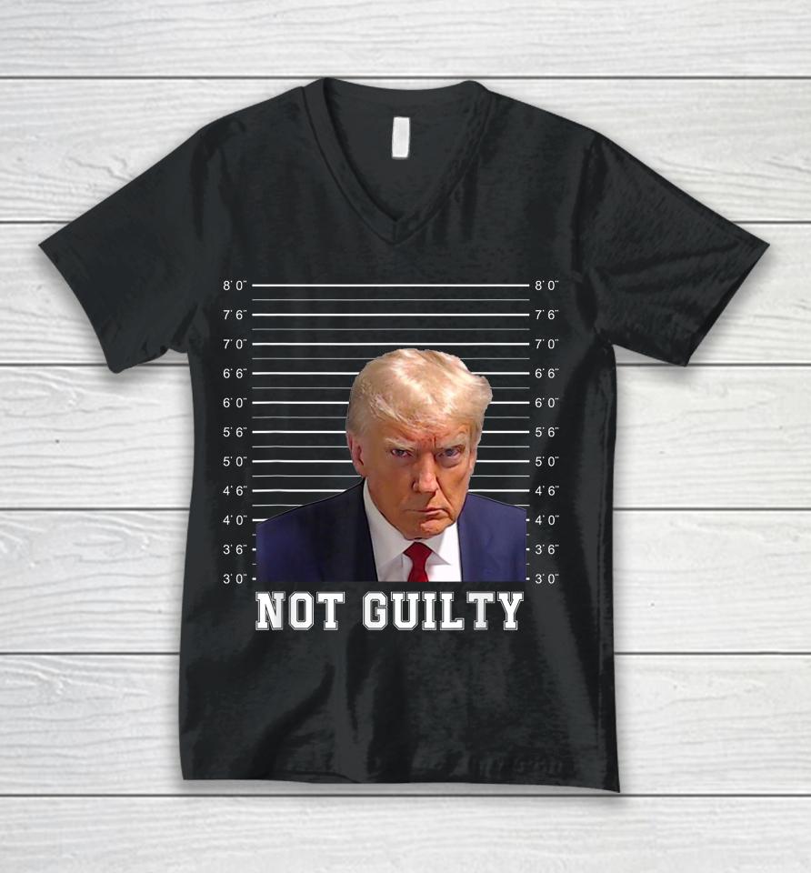 Free Donald Trump Mug Shot Republican President Maga 2024 Unisex V-Neck T-Shirt
