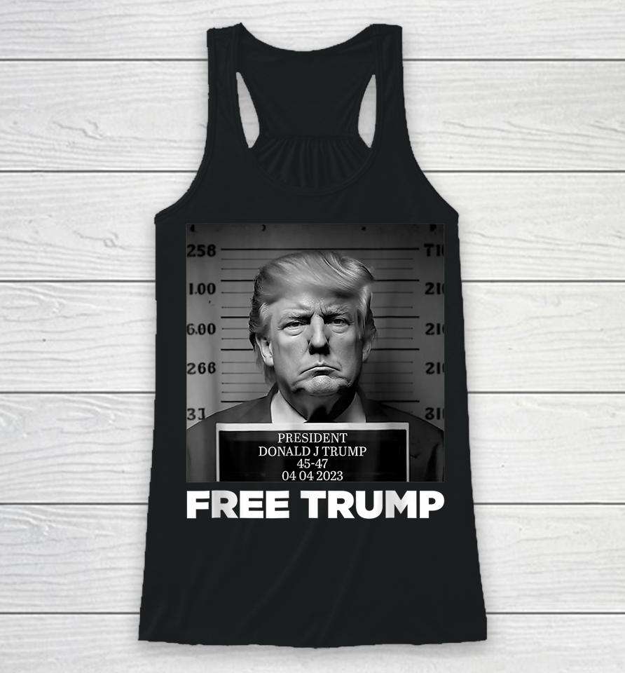 Free Donald Trump Mug Shot Racerback Tank