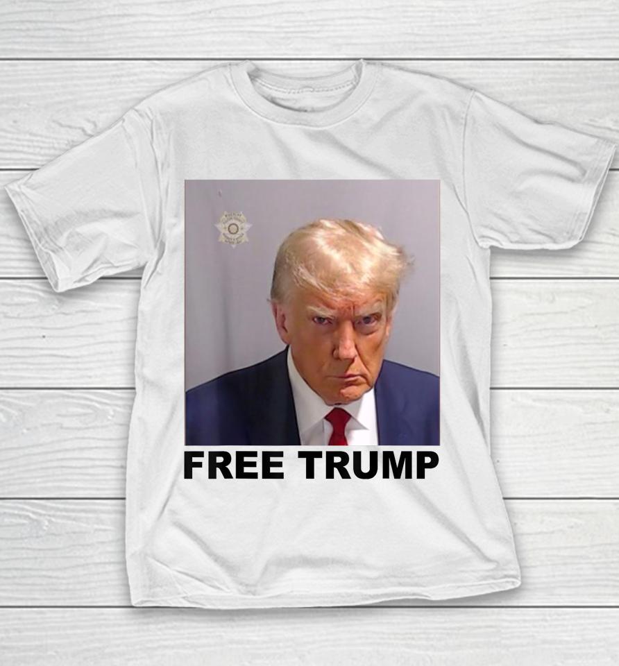 Free Donald Trump Mugshot Youth T-Shirt