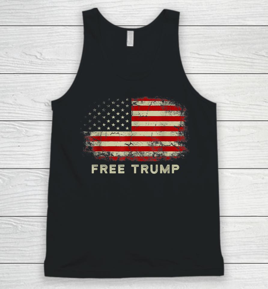 Free Donald Trump Republican Support Pro Trump American Flag Unisex Tank Top
