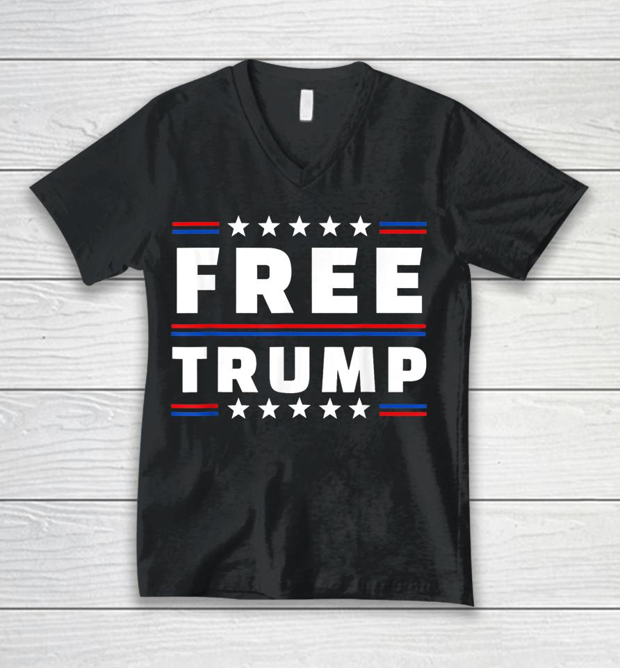 Free Donald Trump Republican Support Unisex V-Neck T-Shirt